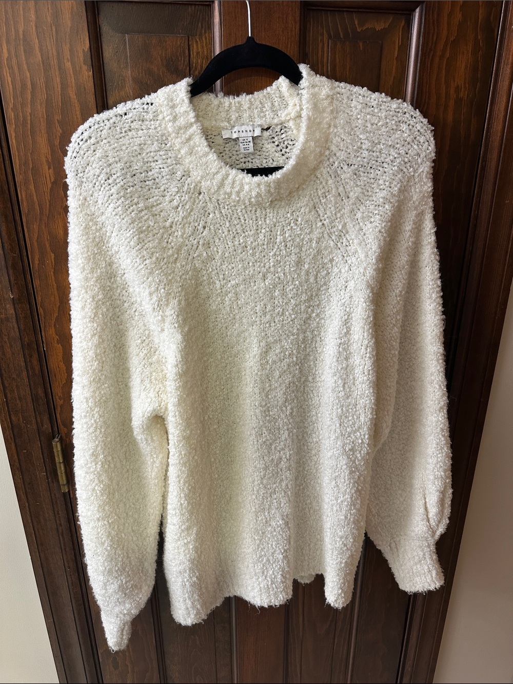 NWOT Topshop Cream Bouclé Crewneck Sweater